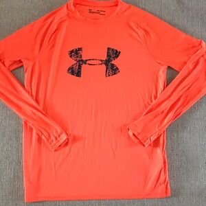 UnderArmour Orange Long-Sleeve HeatGear Shirt, Camo logo